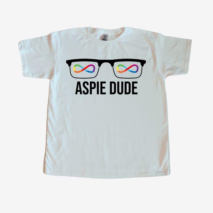 Aspie Dude White Logo Tee