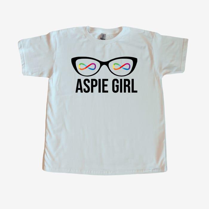 Aspie Girl White Logo Tee