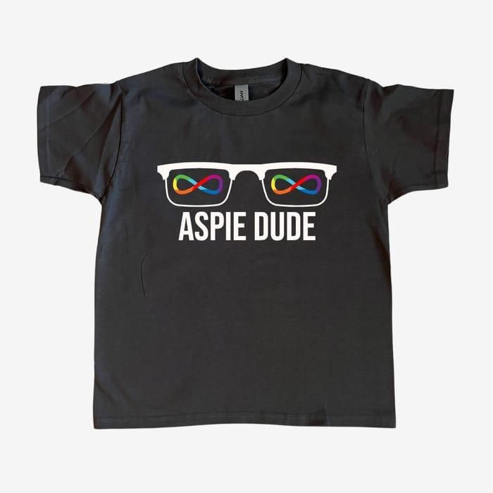 Kids Aspie Dude Charcoal Logo Tee 